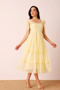 Louise Midi Dress In Buttercup -Lace & Beads Shop LouiseMidiinButtercup 6