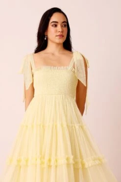 Louise Midi Dress In Buttercup -Lace & Beads Shop LouiseMidiinButtercup 7