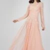 Luciene Long Sleeve Embellished Maxi Dress In Blush Pink 2 Luciene Long Sleeve Embellished Maxi Dress In Blush Pink -Lace & Beads Shop LucieneLSedited