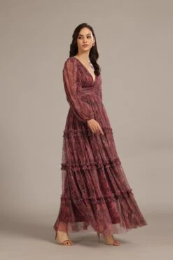 Lydia Maxi Dress In Purple Floral -Lace & Beads Shop Lydia Maxi in Purple Floral 5