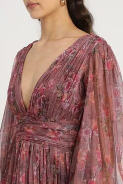 Lydia Maxi Dress In Purple Floral -Lace & Beads Shop Lydia Maxi in Purple Floral A 2