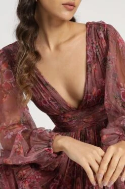 Lydia Maxi Dress In Purple Floral -Lace & Beads Shop Lydia Maxi in Purple Floral A 3