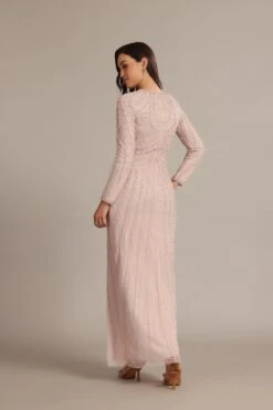 Mabel Embellished Maxi Dress In Powder Pink -Lace & Beads Shop MabelMaxiinPowderPink 2