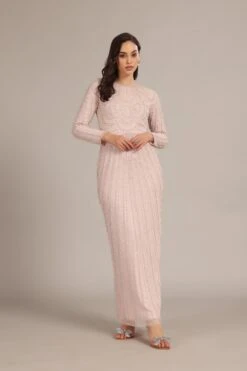 Mabel Embellished Maxi Dress In Powder Pink