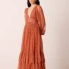 Madison Long Sleeve Maxi Dress In Terracotta Rose 1 Madison Long Sleeve Maxi Dress In Terracotta Rose -Lace & Beads Shop MadisonMaxiLongSleeveinTerracottaRose 6