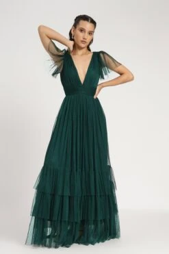 Madison Maxi Dress In Forest Green