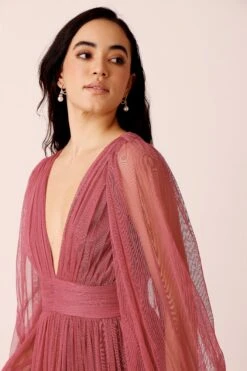 Madison Long Sleeve Maxi Dress In Orchid -Lace & Beads Shop Madison Long Sleeve Maxi in Orchid 1