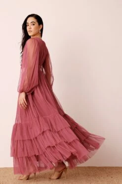 Madison Long Sleeve Maxi Dress In Orchid -Lace & Beads Shop Madison Long Sleeve Maxi in Orchid 3