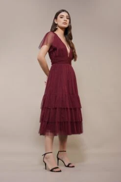 Madison Burgundy Bridesmaid Dress -Lace & Beads Shop Madison Midi in Burgundy 6 35561d5f ab82 4e55 8a01 c41066661035