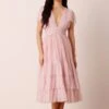 Madison Powder Pink Midi Bridesmaid Dress -Lace & Beads Shop Madison Midi in Powder Pink 3