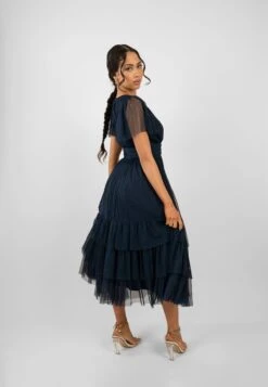 Madison Navy Blue Tulle Bridesmaid Midi Dress -Lace & Beads Shop Madison Navy Blue 5