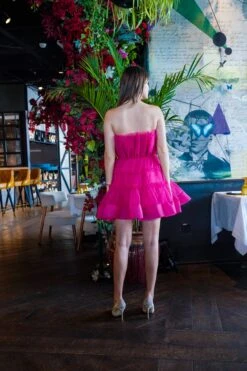 Maine Bright Pink Tulle Mini Dress 9 Maine Bright Pink Tulle Mini Dress -Lace & Beads Shop MaineBrightPink 1