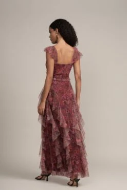 Malin Maxi Dress In Purple Floral -Lace & Beads Shop MalinMaxiDressinPurpleFloralA 4