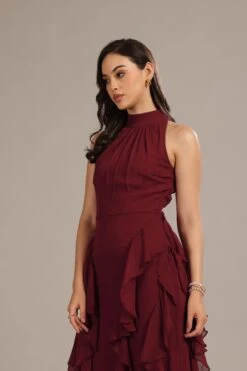 Malinina Maxi Dress In Burgundy -Lace & Beads Shop Malinia Maxi in Burgundy 4