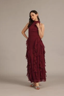 Malinina Maxi Dress In Burgundy -Lace & Beads Shop Malinia Maxi in Burgundy 5