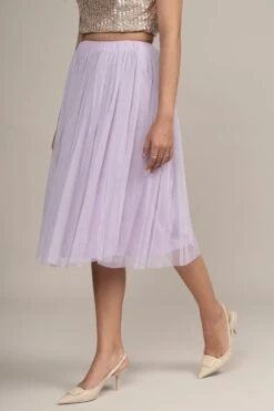 Merlin Lilac Tulle Midi Skirt -Lace & Beads Shop MerlinMidiSkirtinLilac 6