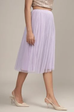 Merlin Lilac Tulle Midi Skirt -Lace & Beads Shop MerlinMidiSkirtinLilac 7