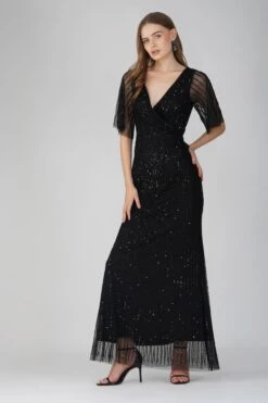 Moschina Embellished Maxi Dress In Black -Lace & Beads Shop Moschina Maxi Black 4