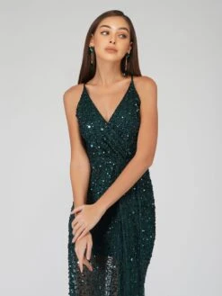 Nair Green Sequin Maxi Dress -Lace & Beads Shop NairGreen 4