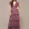Naomi Maxi Dress In Purple Floral -Lace & Beads Shop Naomi Maxi Dress in Purple Floral 4