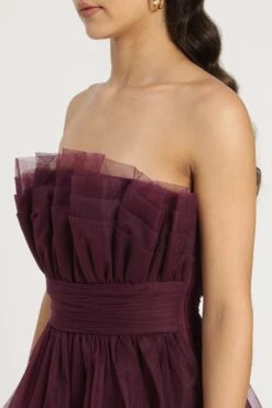 Natalia Tulle Maxi Dress In Plum -Lace & Beads Shop NataliaMaxiinPlum 10