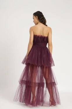 Natalia Tulle Maxi Dress In Plum -Lace & Beads Shop NataliaMaxiinPlum 4