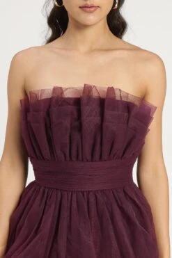 Natalia Tulle Maxi Dress In Plum -Lace & Beads Shop NataliaMaxiinPlum 9