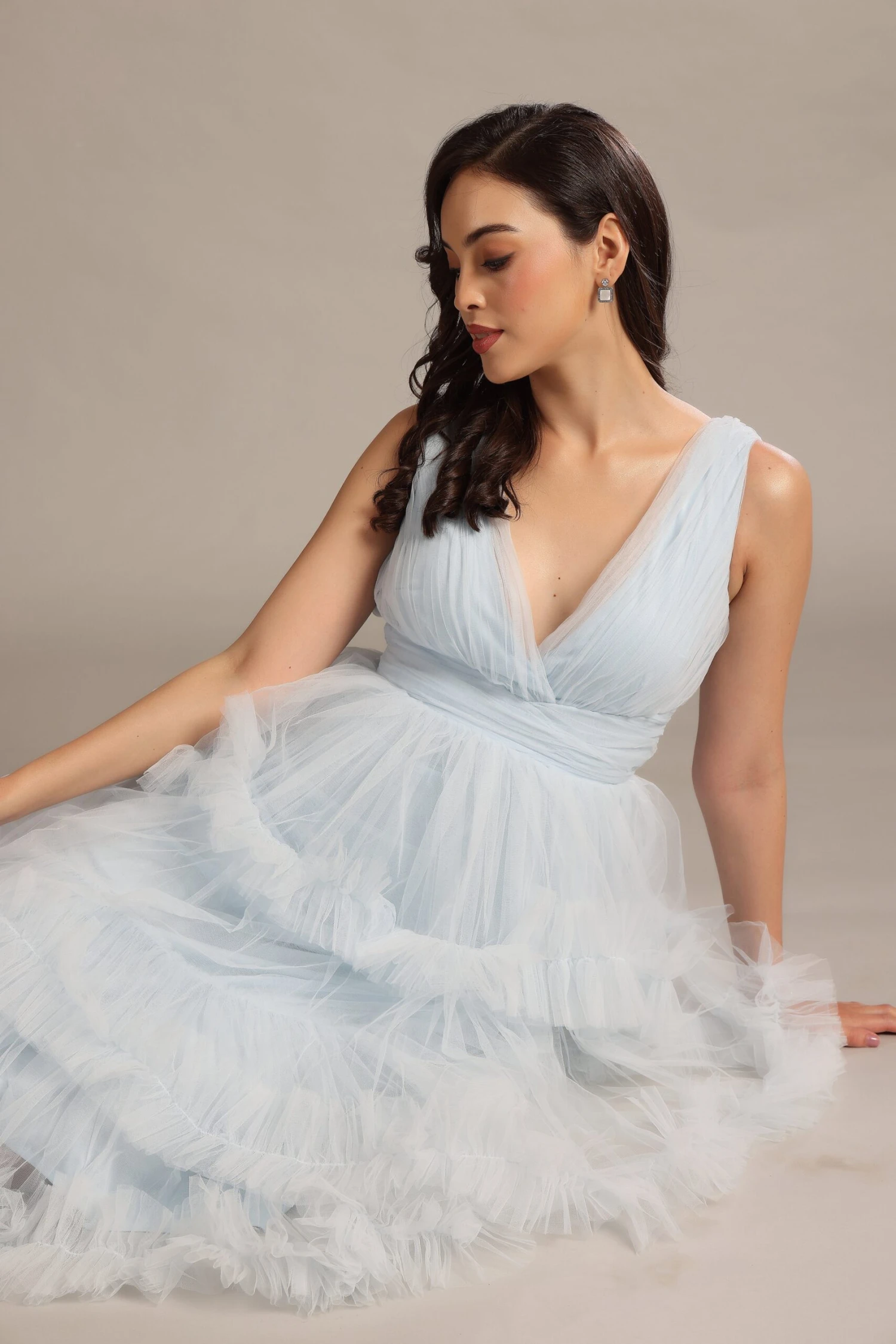 Neddin Midaxi In Powder Blue 4 Neddin Midaxi In Powder Blue - Image 2