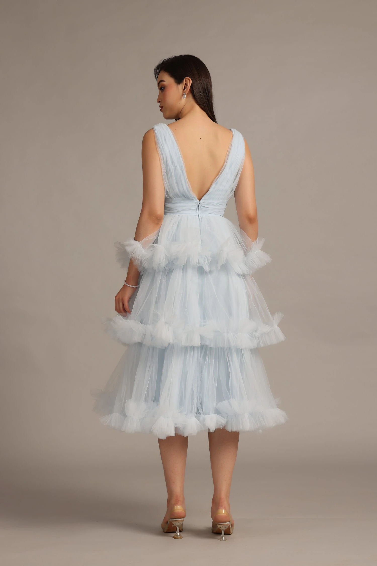 Neddin Midaxi In Powder Blue 6 Neddin Midaxi In Powder Blue - Image 4