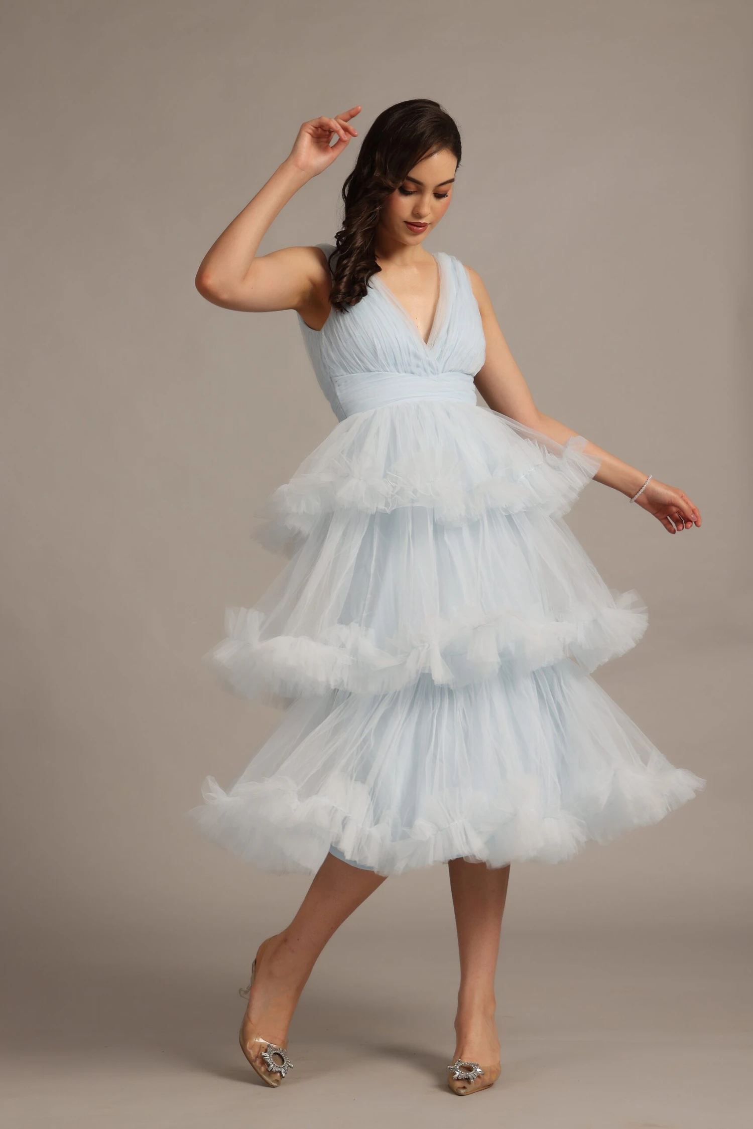 Neddin Midaxi In Powder Blue 7 Neddin Midaxi In Powder Blue - Image 5