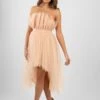 Nidha High Low Tulle Dress In Nude -Lace & Beads Shop Nidha 1 EDITED