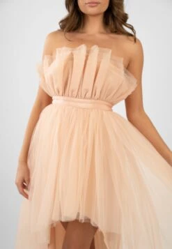Nidha High Low Tulle Dress In Nude -Lace & Beads Shop Nidha 2