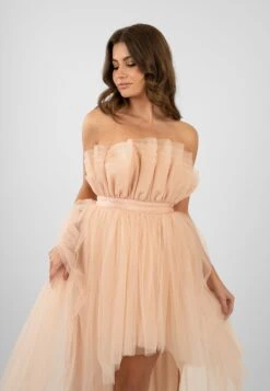 Nidha High Low Tulle Dress In Nude -Lace & Beads Shop Nidha 5