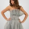Noah Organza Midi Dress In Grey -Lace & Beads Shop NoahMidi 3 edited