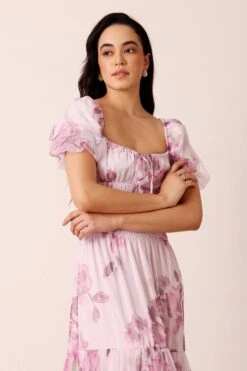 Noore Maxi Dress In Purple Floral 13 Noore Maxi Dress In Purple Floral -Lace & Beads Shop Noore Maxi in Purple Floral 1