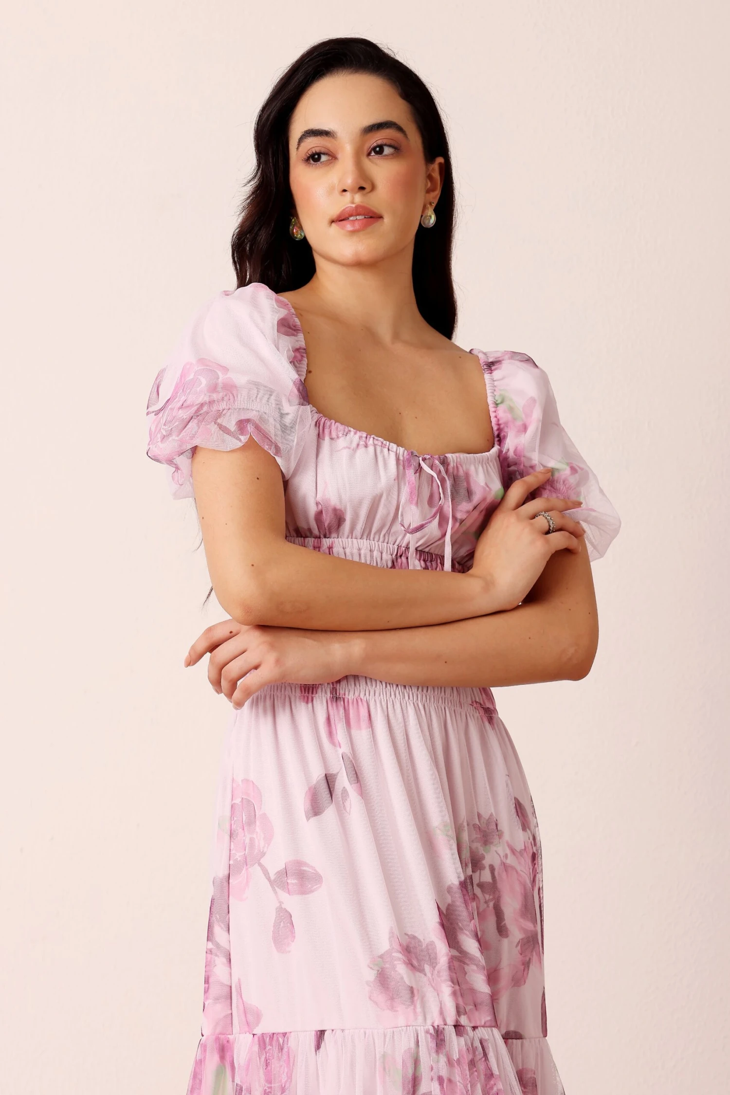 Noore Maxi Dress In Purple Floral 7 Noore Maxi Dress In Purple Floral - Image 5