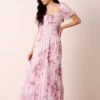 Noore Maxi Dress In Purple Floral 2 Noore Maxi Dress In Purple Floral -Lace & Beads Shop Noore Maxi in Purple Floral 4