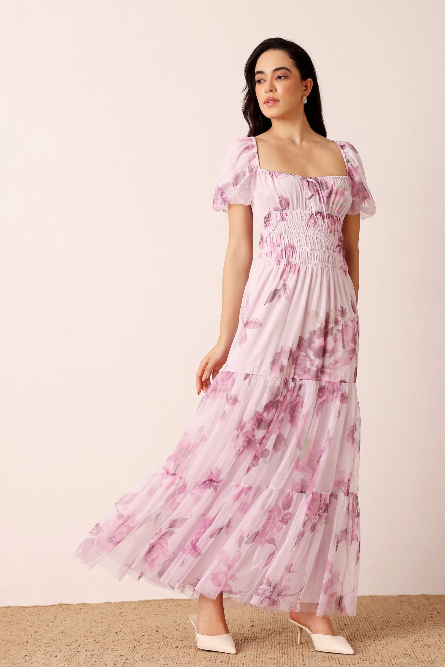 Noore Maxi Dress In Purple Floral 9 Noore Maxi Dress In Purple Floral - Image 7