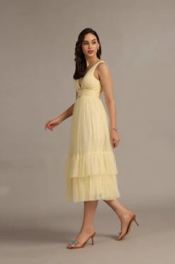 Nymeria Midi Dress In Buttercup -Lace & Beads Shop NymeriaMidiinButtercup 1