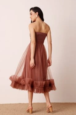 Orion Midi Dress In Rose Brown 10 Orion Midi Dress In Rose Brown -Lace & Beads Shop Orion Midi in Rose Brown 2