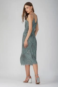 Penelope Embellished Midi Dress In Teal -Lace & Beads Shop PenelopeMidi Teal 2