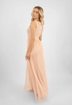 Picasso Blush Pink Embellished Bridesmaid Maxi Dress 11 Picasso Blush Pink Embellished Bridesmaid Maxi Dress -Lace & Beads Shop PicassoMaxiDressinNude 8