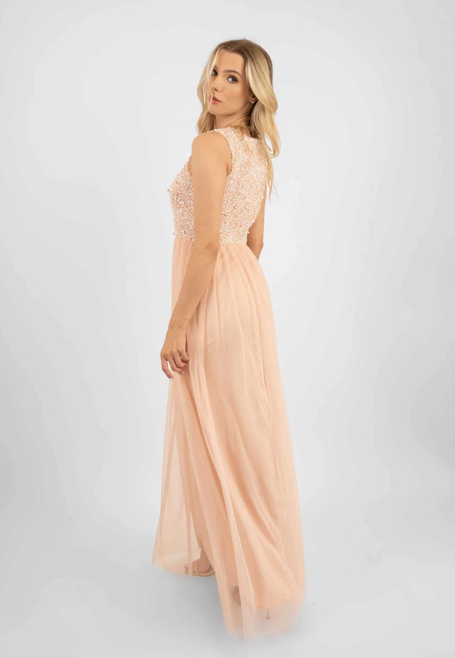 Picasso Blush Pink Embellished Bridesmaid Maxi Dress 5 Picasso Blush Pink Embellished Bridesmaid Maxi Dress - Image 3