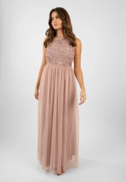 Picasso Pale Mauve Embellished Bridesmaid Dress -Lace & Beads Shop PicassoMaxiMauve 1