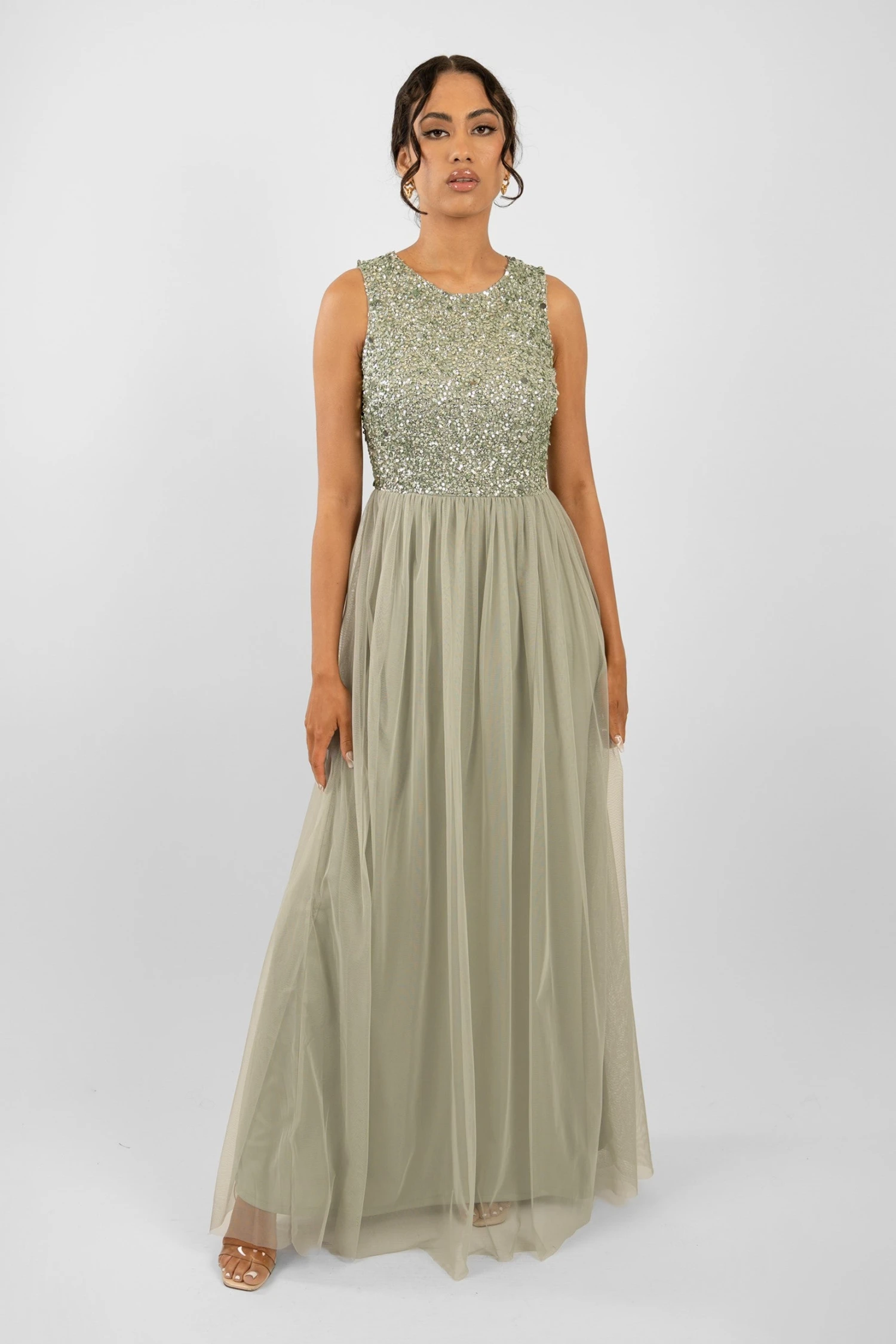 Picasso Sage Green Embellished Bridesmaid Dress 3 Picasso Sage Green Embellished Bridesmaid Dress