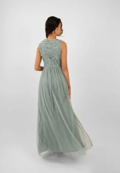Picasso Teal Embellished Bridesmaid Maxi Dress -Lace & Beads Shop PicassoMaxiTeal 5