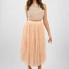 Cleo Nude Tulle Midi Skirt -Lace & Beads Shop PicassoTopinNudewithSkirtinNude 1 edited