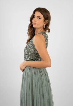 Picasso Teal Sequin Top -Lace & Beads Shop PicassoTopintealwithskirtinTeal 2