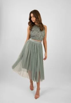 Picasso Teal Sequin Top -Lace & Beads Shop PicassoTopintealwithskirtinTeal 6