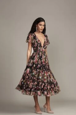 Madison Black Floral Tulle Midi Dress -Lace & Beads Shop RESIZEDMadisonMidiinBlackFloral 10